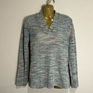 J JILL Shawl Neck Marled Sweater, Size S